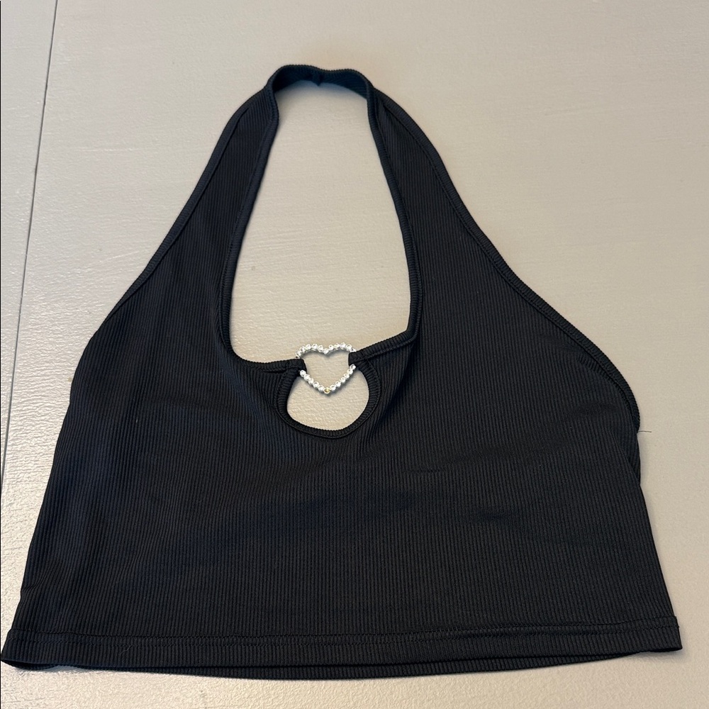 SHEIN | Black Halter Top with Heart